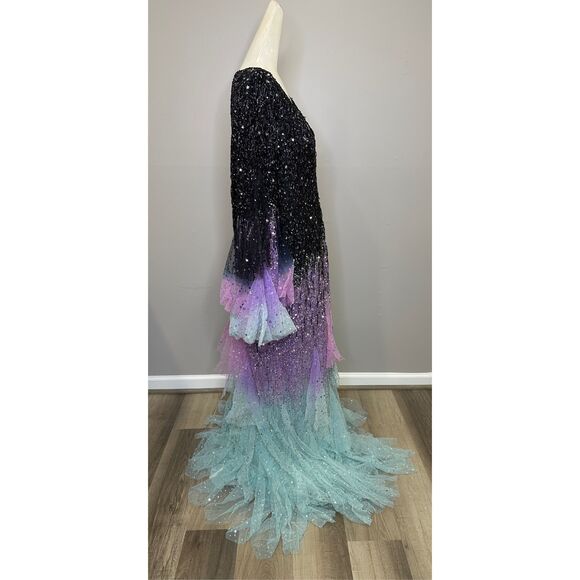 Elegant Black and Purple Maxi Dress - Picture 11 of 16